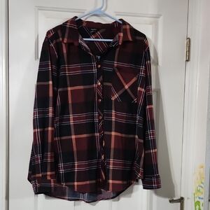 Plaid Button-Up Shirt